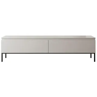 Selsey Bemmi - TV-Schrank Lowboard, Beige mit schwarzen Beinen, 150 cm