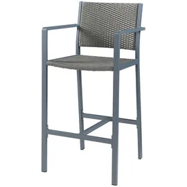 casa.pro Outdoor-Barstuhl 2er Set Avise Aluminium Dunkelgrau