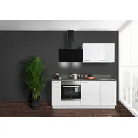 Kochstation Küchenzeile »KS-Scafa, vormontiert, mit höhenverstellbaren Füßen«, vormontiert, wahlweise mit E-Geräten, mit Soft-Close, Breite 200 cm, weiß