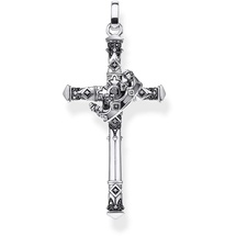 Thomas Sabo Anhänger Kreuz & Krone PE886-643-11 4.8, Schwarz