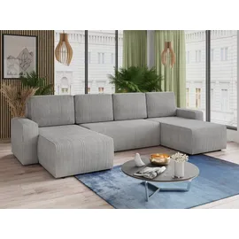 Sofnet Wohnlandschaft Cord 7-Sitzer Grau