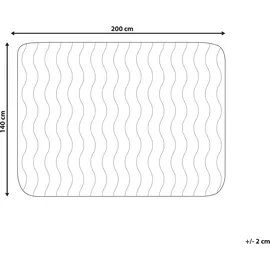 Beliani Matratzentopper Mikrofaser 140 x 200 cm Wasserdicht mit Gummizug an den Ecken Versteppt Matratzenschutz Auflage für Doppelbett