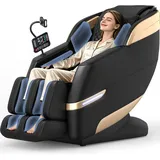 YONISEE 4D SL-Track Massagesessel, Massagesessel Ganzkörpermassage, Massagestuhl Bein- und Taillenheizung, 8 Airbags, Fußrollenmassage, KI-Sprachsteuerung und Bluetooth-Lautsprecher, Zero Gravity