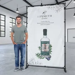 Messewand flexibel mit Textilgrafik