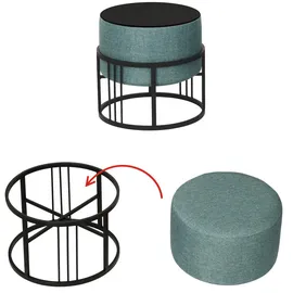 [en.casa] Hocker Tas 38 x 38 x 38 cm Grün
