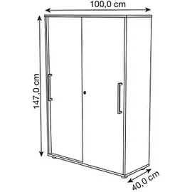 Kerkmann Stage One Schiebetürenschrank 100 x 40 x 147 cm weiß