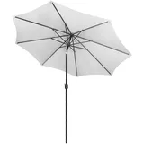 SPRINGOS Sonnenschirm 300 x 245 cm klappbar grau mit Kurbel Gartenmarktschirm rechteckig Halbrund Design für Balkon & Terrasse, wetterfest mit Belüftung - 300 x 245 cm