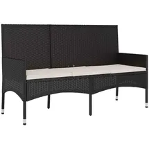 vidaXL Gartenbank 3-Sitzer 51 x 85 x 51 cm Schwarz
