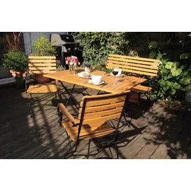 ACAMP Set Lindau 2x Sessel 1x Tisch 80 cm x 80 cm Teak-Schwarz