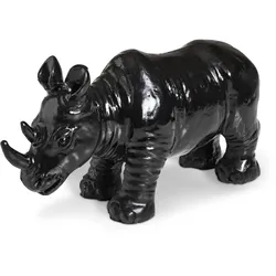 Deko-Figur Nashorn 24 cm Kunststoff Schwarz