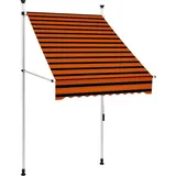Massbinet Gelenkarmmarkise Markise Sonnenmarkise Sonnenschutz Gelenkmarkise aus Aluminium/Polyester Wetterfest Blickdicht Handbetrieben 100 cm Orange und Braun