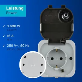 REV Ritter REV AquaTop, Feuchtraumsteckdose, IP44