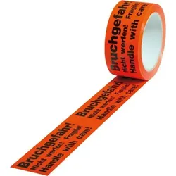 Warnklebeband "Bruchgefahr" orange