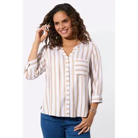 Casual Looks Funktionsbluse camel-weiß-gestreift 38