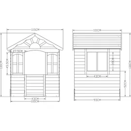 casa.pro Spielhaus Lulä 130 x 115 x 101 cm Natur