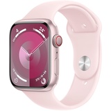 Apple Watch Series 9 GPS + Cellular 45 mm Aluminiumgehäuse rosé, Sportarmband hellrosa S/M