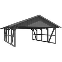 SKANHOLZ Satteldach Doppelcarport 6,84 x 7,72 m grau