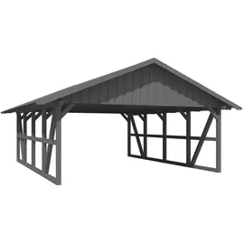 SKANHOLZ Satteldach Doppelcarport 6,84 x 7,72 m grau