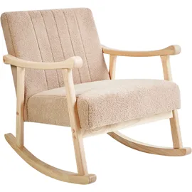 Beliani Schaukelsessel LEKNES Bouclé 0 x 0 x 0 cm Beige gepolstert
