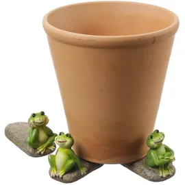 MARELIDA Blumentopffüße Frösche Pflanzkübel Untersetzer Kübelfüße - Polyresin