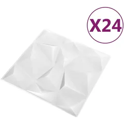 vidaXL 3D-Wandpaneele 24 Stk. 50x50 cm Diamantweiß 6 m2