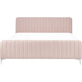 Beliani Lunan 180 x 200 cm Pastellrosa
