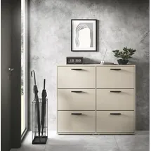 HBZ Schuhschrank 116 x 103 x 17 cm beige / beige matt