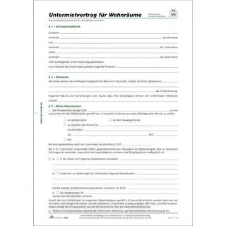 RNK Untermietvertrag DIN A4 4002871052009