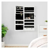 vidaXL Spiegel-Schmuckschrank mit LED-Beleuchtung Wandmontage Weiß
