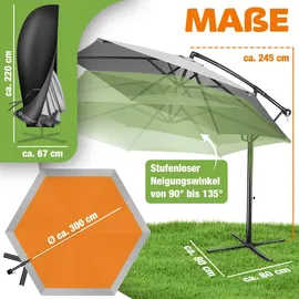 Kesser Ampelschirm Ø 300 cm Grau
