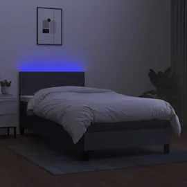 vidaXL Boxspringbett 100 x 200 cm Dunkelgrau