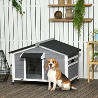 PawHut Hundehütte aus Holz, mit Asphaltdach 109 x 79 x 72 cm