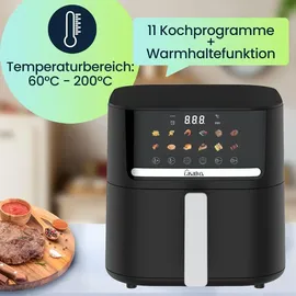 casativo Heissluftfritteuse CH9693 6,5 l schwarz/silberfarben