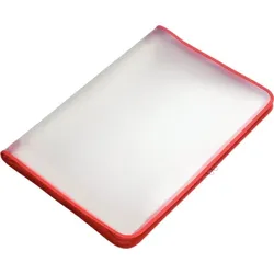 FolderSys Transparent-Portfolio, A3, rot, Folie matt, mit Textil-Reißverschluss
