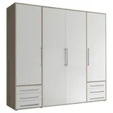 Livetastic Drehtürenschrank, weiß Eiche San Remo Nachbildung - 206x 194 x 58 cm