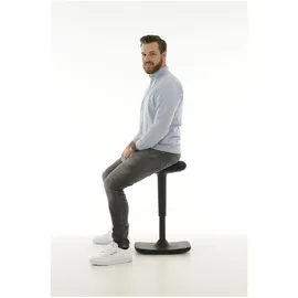 Stier Höhenverstellbarer Hocker mit Wippfunktion, Polster anthrazit