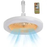 Deckenventilator Mit Beleuchtung Und Fernbedienung, E27a Led-deckenventilator, Variable Geschwindigkeit, Leiser 30-w-deckenventilator Mit Integriertem Wandventilator Für Timer, Für Zimmer
