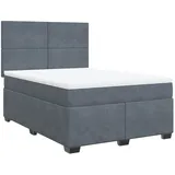 vidaXL Boxspringbett mit Matratze Dunkelgrau 160x200 cm Samt2103626