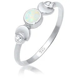 Elli Vintage Design Halbmond Opal Zirkonia 925er Silber Ringe   Damen 