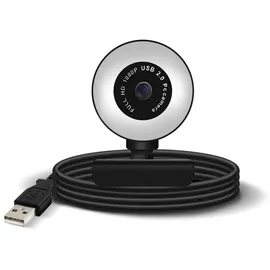 Avizar Webcam Ring Light USB 1080p Full HD Light Ring, mit Mikrofon - Schwarz - Schwarz