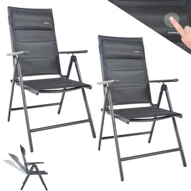 garmio Gartenstuhl Florenz 7-fach verstellbar 2er Set 55 x 70 x 106 cm anthrazit