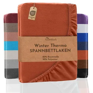 NatureMark Spannbettlaken Baumwolle-Polyester 90 x 190 - 100 x 200 cm orange