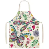Eyands Kinderschürze mit niedlichem Muster, Leinen, Kochen, Malen, Gartenarbeit, Schmetterling, environ 45 x 56 cm - environ 45 x 56 cm