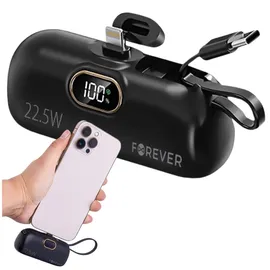Forever Mini Powerbank MTB-100 22.5W 5000 mAh Lightning für iphone schwarz