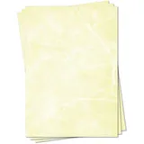 LYSCO Gastronomie Papier (Gelb-Eis-Marmor, DIN A5, 100 Blatt, MPA-5154b) für Speisekarten. Marmoriertes Papier, Marmorpapier rot zweiseitig bedruckt, für alle Drucker/Kopierer geeignet