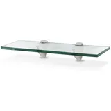 Tolletour - Glasregal mit Halterung Glasboden Wandregal Badregal Ablage Regal Hängeregal Klarglas 40x10x0.8 cm