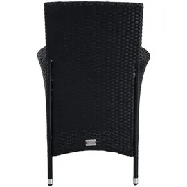 Estexo Polyrattan Gartensessel 55 x 44 x 59 cm schwarz 2 St.