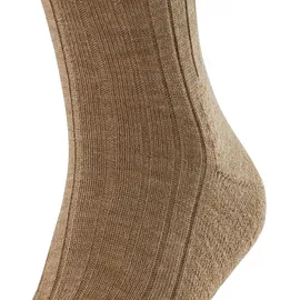 Falke Herren Socken Teppich im Schuh Merinowolle, Unifarben Braun 41-42