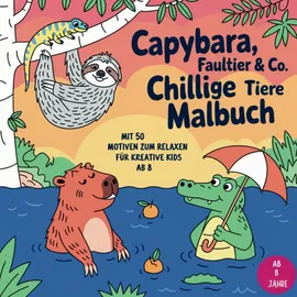 Independently published Capybara, Faultier & Co. Chillige Tiere Malbuch mit 50 Motiven zum Relaxen für kreative Kids ab 8: Trendige Tiere, witzige Szenen, schöne Motive zum ... cooler sind als Einhörner. Echt jetzt.
