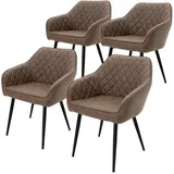 ML DESIGN modern liv Esszimmerstuhl Kunstleder braun 4er Set